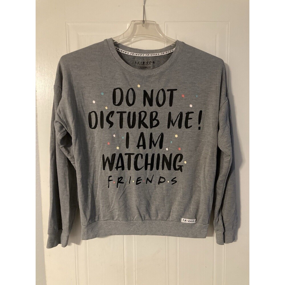 FRIENDS TV SHOW Gray Sweatshirt Cozy Long Sleeve T-Shirt Size S 4-6 Nostalgia